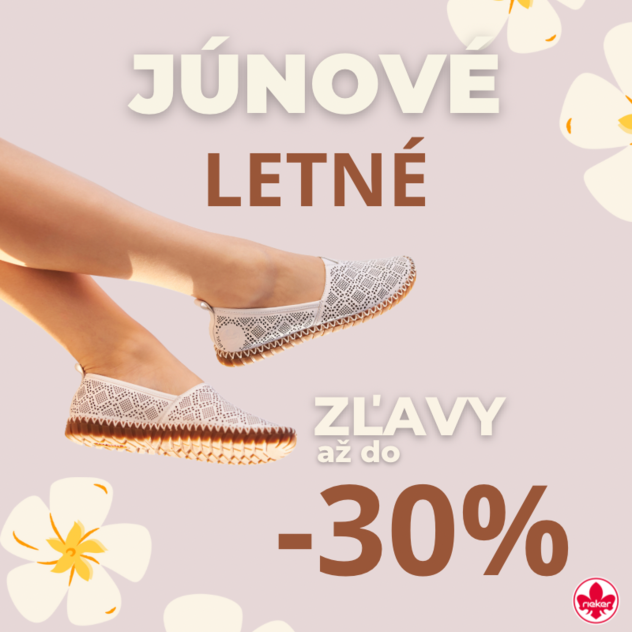 Júnové Super Zľavy: Ušetrite až 30% na obuvi a kabelkách Rieker!