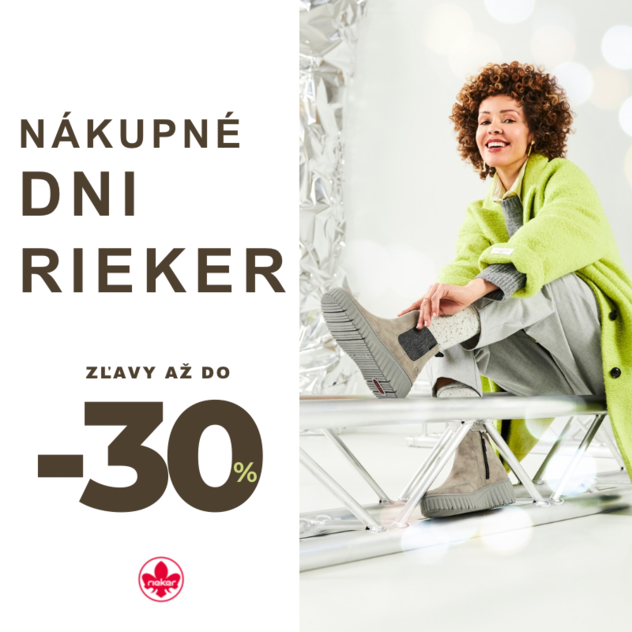 Nákupné DNI RIEKER: Špeciálna ponuka na Obuv Rieker!