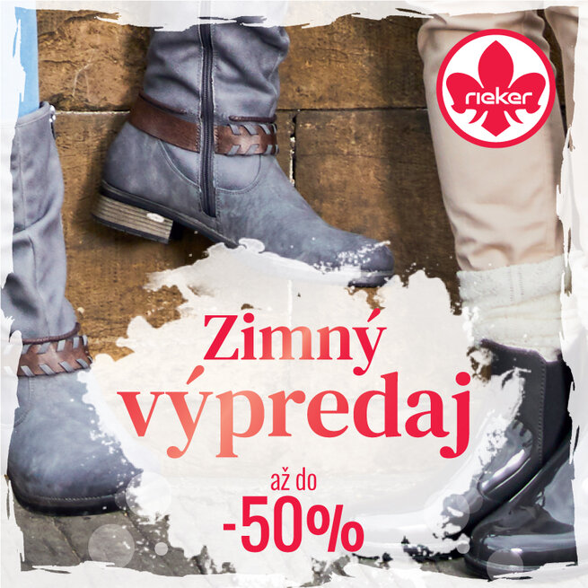 Zimný výpredaj zľavy až do -50% v obuvi Rieker